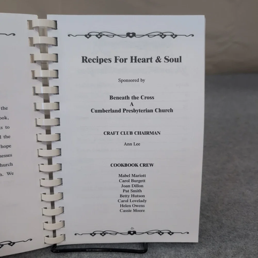 Heart & Soul Cookbook Beneath the Cross Cumberland Presbyterian Church Pinson AL